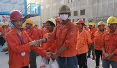 高溫慰問赴工地，炎炎夏日送清涼